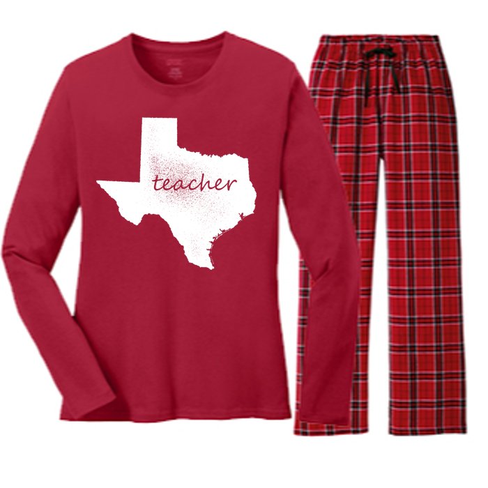 Texas Teacher Women's Long Sleeve Flannel Pajama Set 