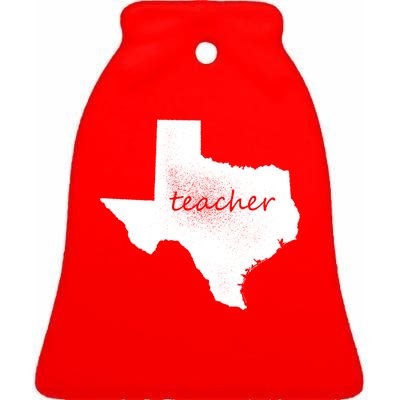 Texas Teacher Ceramic Bell Ornament