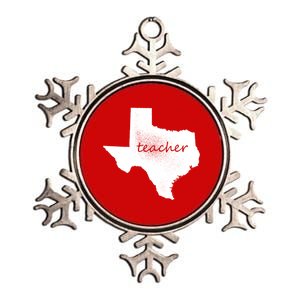 Texas Teacher Metallic Star Ornament