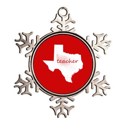 Texas Teacher Metallic Star Ornament