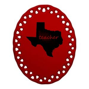 Texas Teacher Ceramic Oval Ornament