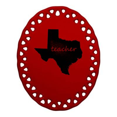 Texas Teacher Ceramic Oval Ornament