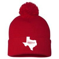 Texas Teacher Pom Pom 12in Knit Beanie