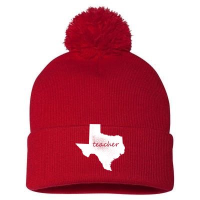 Texas Teacher Pom Pom 12in Knit Beanie