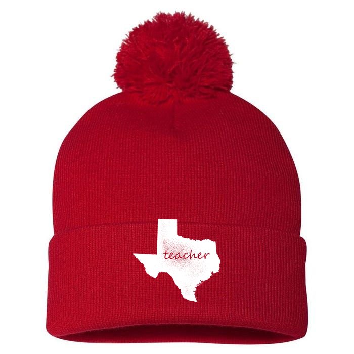 Texas Teacher Pom Pom 12in Knit Beanie