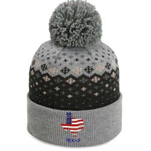 Texas USA Flag The Baniff Cuffed Pom Beanie