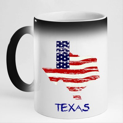 Texas USA Flag 11oz Black Color Changing Mug