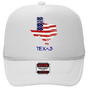 Texas USA Flag High Crown Mesh Back Trucker Hat