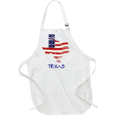 Texas USA Flag Full-Length Apron With Pockets