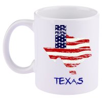 Texas USA Flag 11oz C Handle Ceramic Mug