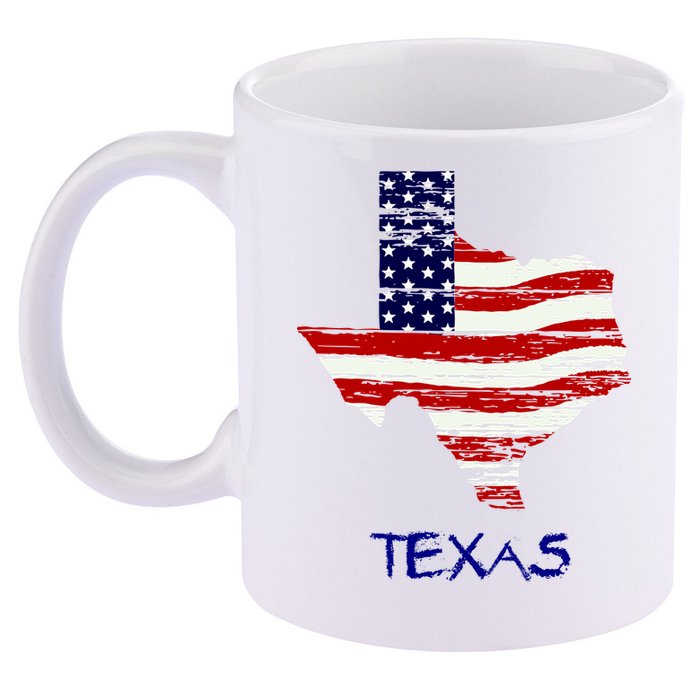 Texas USA Flag 11oz C Handle Ceramic Mug