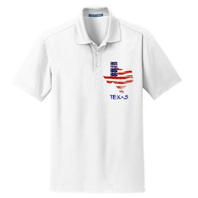 Texas USA Flag Dry Zone Grid Polo