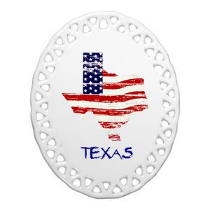 Texas USA Flag Ceramic Oval Ornament