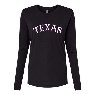 Texas Vintage Classic Logo Womens Cotton Relaxed Long Sleeve T-Shirt