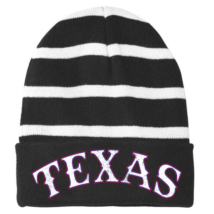 Texas Vintage Classic Logo Striped Beanie with Solid Band