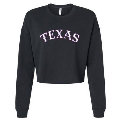 Texas Vintage Classic Logo Cropped Pullover Crew