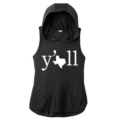 Texas Y'all Ladies PosiCharge Tri-Blend Wicking Draft Hoodie Tank