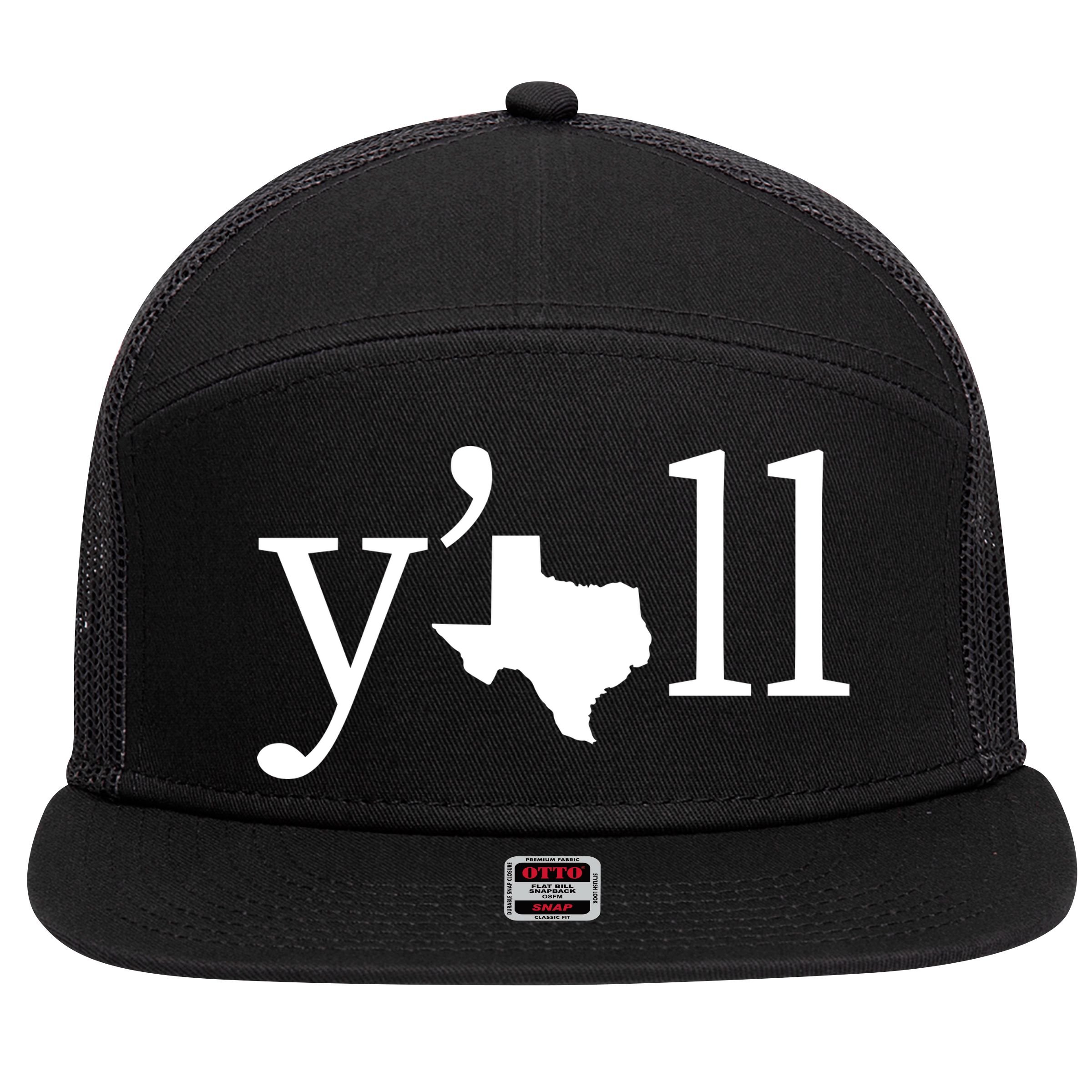 Texas Y'all 7 Panel Mesh Trucker Snapback Hat