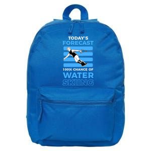 Todays Forecast 100% Chance Of Water Skiing Gift 16 in Basic Backpack