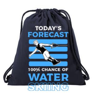 Todays Forecast 100% Chance Of Water Skiing Gift Drawstring Bag