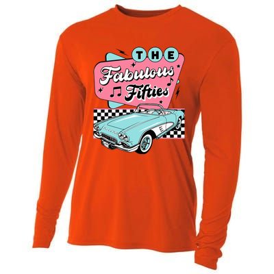 The Fifties 1950s Car Music Checkerboard Rockabilly Sock Hop Cooling Performance Long Sleeve Crew