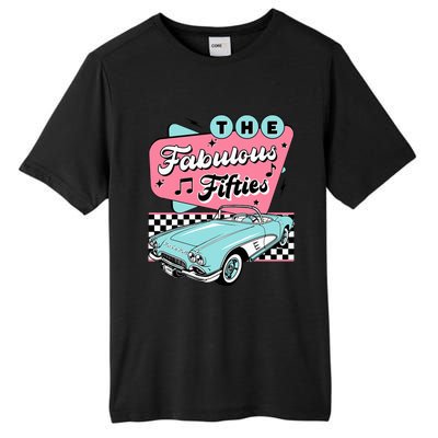 The Fifties 1950s Car Music Checkerboard Rockabilly Sock Hop Tall Fusion ChromaSoft Performance T-Shirt