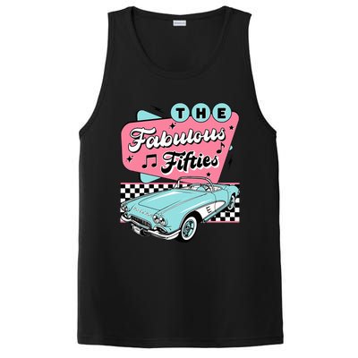 The Fifties 1950s Car Music Checkerboard Rockabilly Sock Hop PosiCharge Competitor Tank