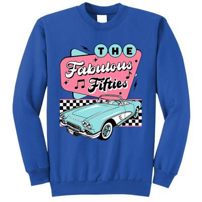 The Fifties 1950s Car Music Checkerboard Rockabilly Sock Hop Sweatshirt