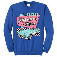 The Fifties 1950s Car Music Checkerboard Rockabilly Sock Hop Tall Sweatshirt