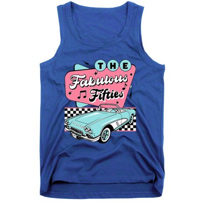 The Fifties 1950s Car Music Checkerboard Rockabilly Sock Hop Tank Top