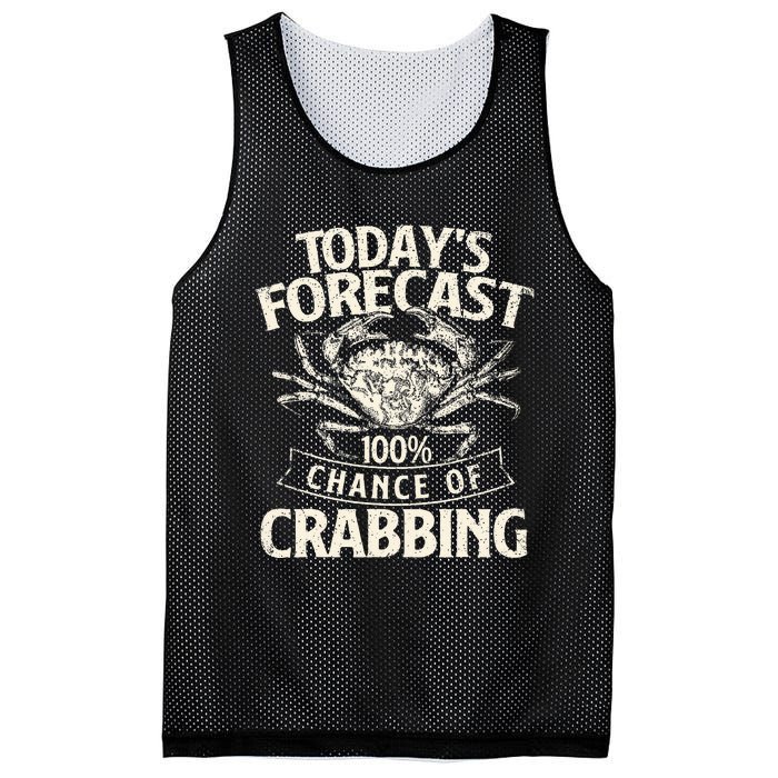 TodayS Forecast 100 Chance Of Crabbing Crab Crustaceans Mesh Reversible Basketball Jersey Tank