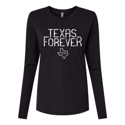 Texas Forever 1836 Aged Font Womens Cotton Relaxed Long Sleeve T-Shirt