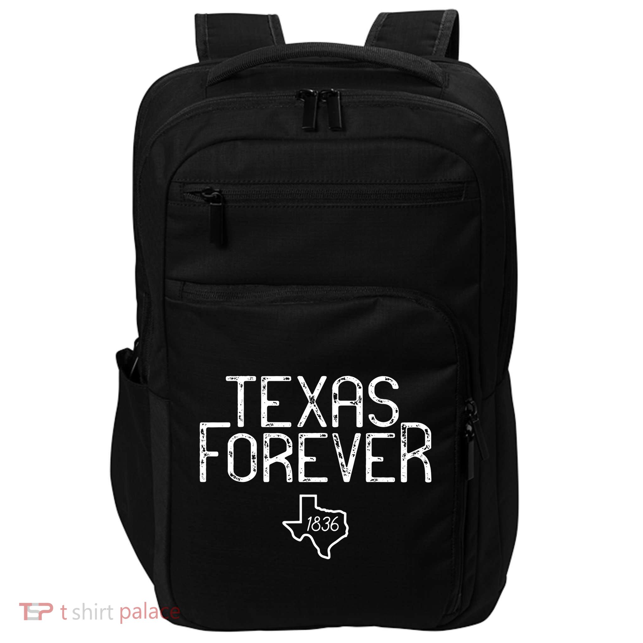 Texas Forever 1836 Aged Font Impact Tech Backpack