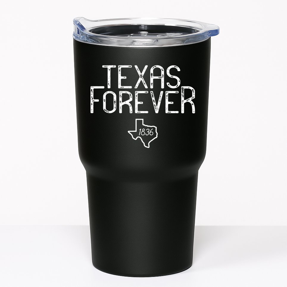 Texas Forever 1836 Aged Font Tumbler
