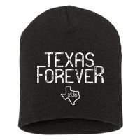 Texas Forever 1836 Aged Font Short Acrylic Beanie