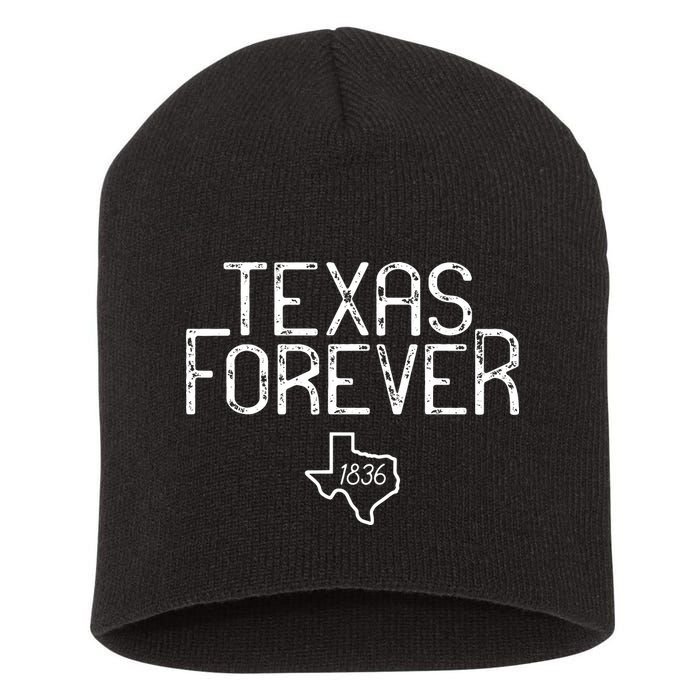 Texas Forever 1836 Aged Font Short Acrylic Beanie