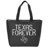 Texas Forever 1836 Aged Font Zip Tote Bag