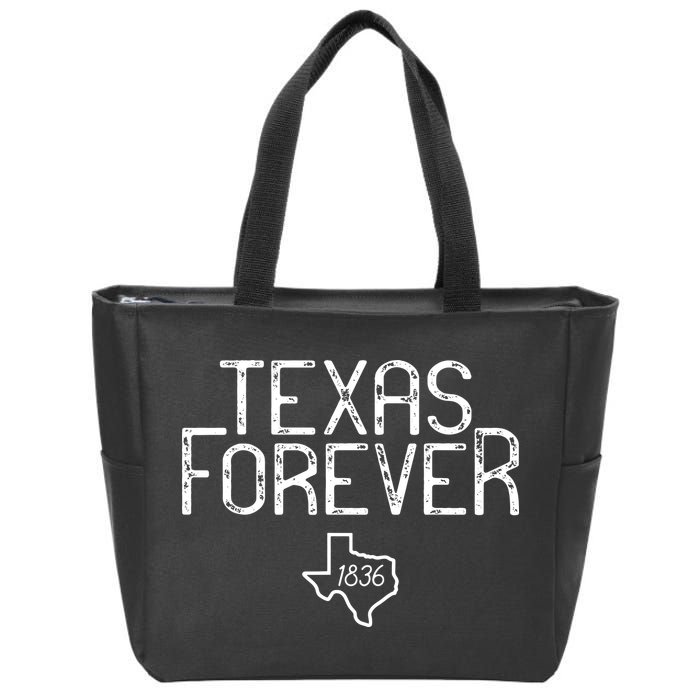 Texas Forever 1836 Aged Font Zip Tote Bag