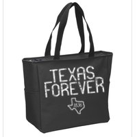 Texas Forever 1836 Aged Font Zip Tote Bag