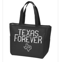 Texas Forever 1836 Aged Font Zip Tote Bag