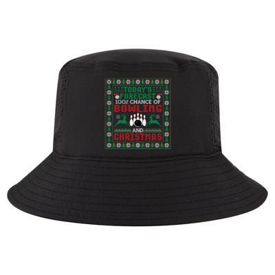 TodayS Forecast 100% Chance Of Bowling And Christmas Gift Cool Comfort Performance Bucket Hat