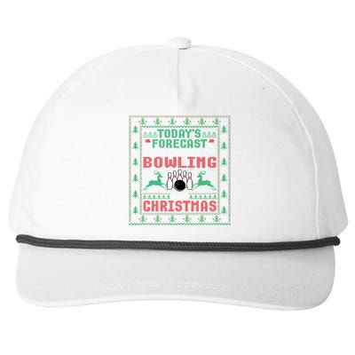 TodayS Forecast 100% Chance Of Bowling And Christmas Gift Snapback Five-Panel Rope Hat