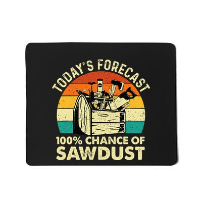 TodayS Forecast 100 Chance Of Sawdust Woodworker Mousepad