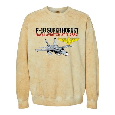 The F 18 Super Hornet In Action.Naval Aviation At Its Best. Colorblast Crewneck Sweatshirt