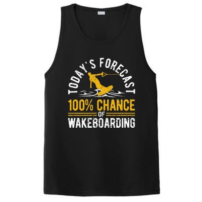 TodayS Forecast 100 Chance Of Wakeboarding Funny Wakeboard PosiCharge Competitor Tank