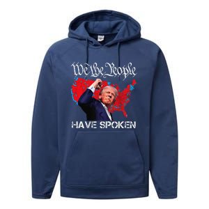 Trump Fight 2024 We The People Have Spoken Election Map Performance Fleece Hoodie