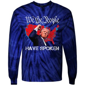 Trump Fight 2024 We The People Have Spoken Election Map Tie-Dye Long Sleeve Shirt