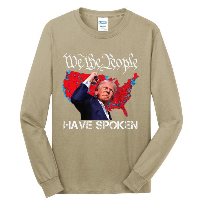 Trump Fight 2024 We The People Have Spoken Election Map Tall Long Sleeve T-Shirt