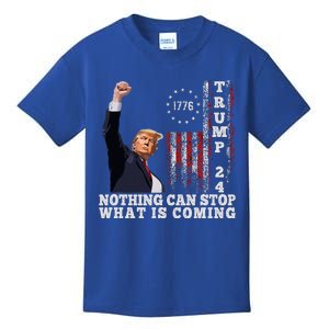 Trump Fight 2024 Nothing Can Stop Trump Shot Kids T-Shirt