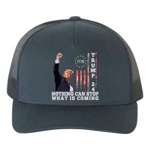 Trump Fight 2024 Nothing Can Stop Trump Shot Yupoong Adult 5-Panel Trucker Hat